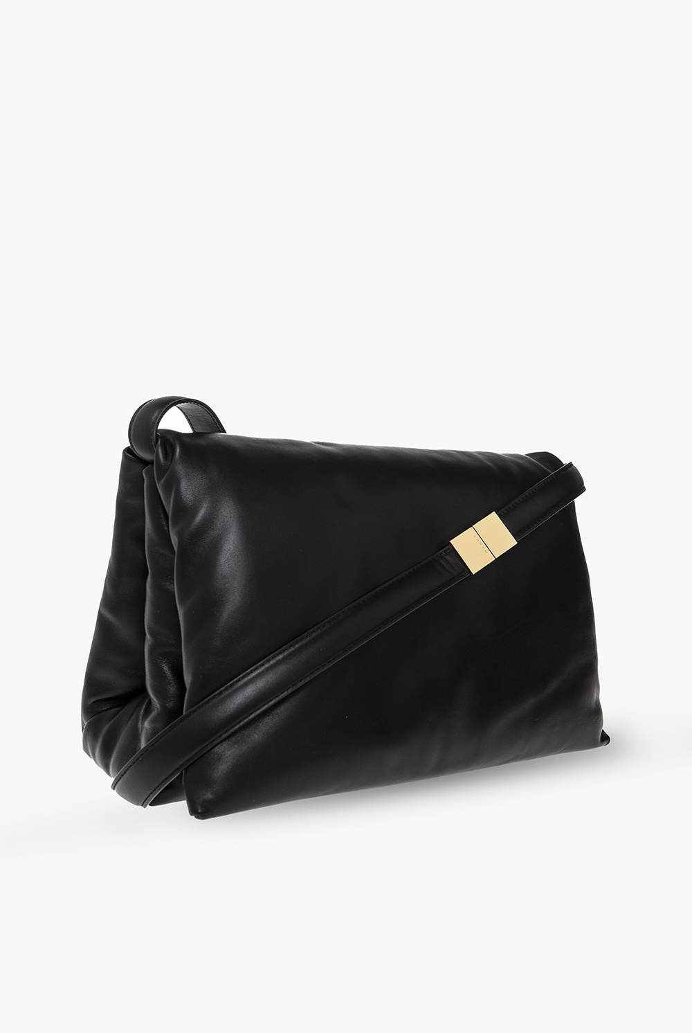 Marni daisy-print logo tote bag - Black 'Prisma' leather